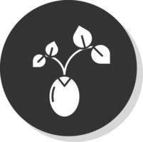 Sprout Glyph Grey Circle Icon vector