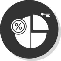 Percentage Glyph Grey Circle Icon vector