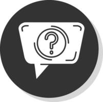 Question Glyph Grey Circle Icon vector