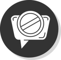 Blocked Glyph Grey Circle Icon vector