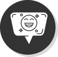 Emoji Glyph Grey Circle Icon vector