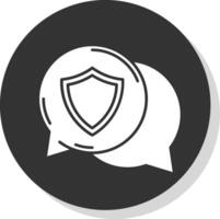 Secure Glyph Grey Circle Icon vector