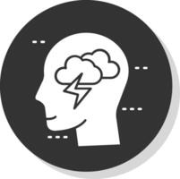 Brainstorm Glyph Grey Circle Icon vector