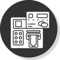 Atm Glyph Grey Circle Icon vector