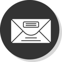 Envelope Glyph Grey Circle Icon vector