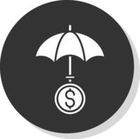 Umbrella Glyph Grey Circle Icon vector