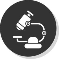 Microscope Glyph Grey Circle Icon vector