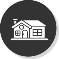 House Glyph Grey Circle Icon vector