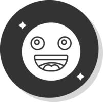 sonrisa glifo gris circulo icono vector