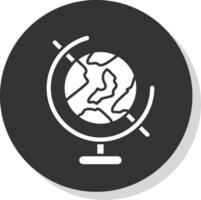 Globe Glyph Grey Circle Icon vector
