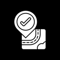 Checkmark Glyph Inverted Icon vector