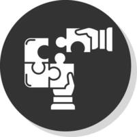 Collaboration Glyph Grey Circle Icon vector