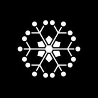 Snowflake Glyph Inverted Icon vector