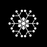 icono de glifo de copo de nieve invertido vector