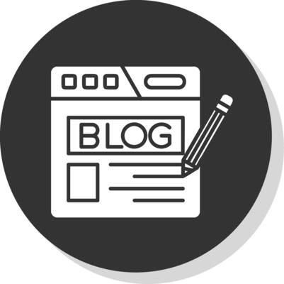 Blog Glyph Grey Circle Icon