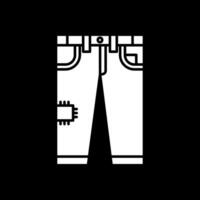 Jeans Glyph Inverted Icon vector