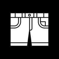 icono de glifo invertido de pantalones cortos vector