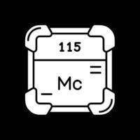 Moscovium Glyph Inverted Icon vector