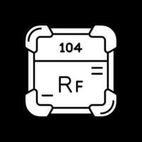 rutherfordio glifo invertido icono vector