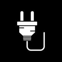 Plug Glyph Inverted Icon vector