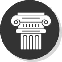 Pillar Glyph Grey Circle Icon vector