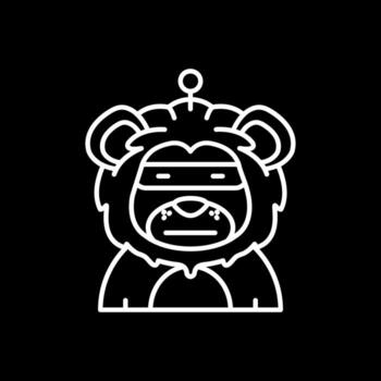 Robot Line Inverted Icon vector