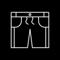 icono de línea de pantalones cortos invertida vector