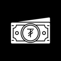 Tugrik Glyph Inverted Icon vector