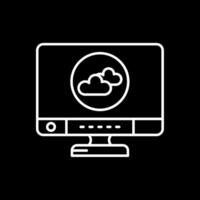 Cloud Line Inverted Icon vector