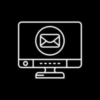 icono de línea de correo electrónico invertida vector