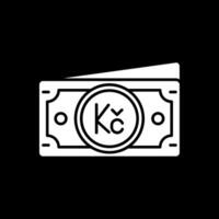 Koruna Glyph Inverted Icon vector