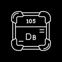 dubnium línea invertido icono vector