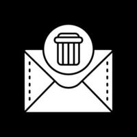 Dustbin Glyph Inverted Icon vector