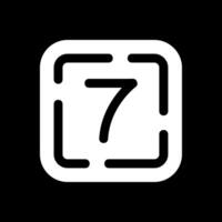 Seven Glyph Inverted Icon vector