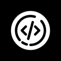 Code Glyph Inverted Icon vector