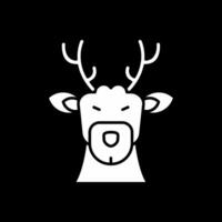 Deer Glyph Inverted Icon vector