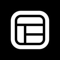 Layout Glyph Inverted Icon vector