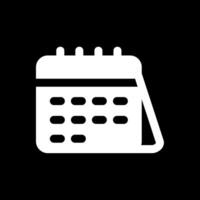 Calender Glyph Inverted Icon vector