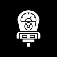 Meter Glyph Inverted Icon vector