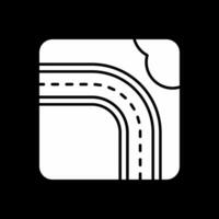 Highway Glyph Inverted Icon vector