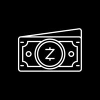 zcash línea invertido icono vector