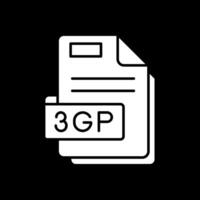 3gp Glyph Inverted Icon vector