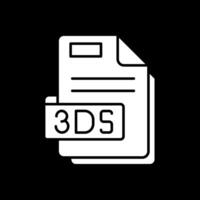 3ds Glyph Inverted Icon vector