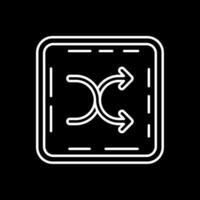 Shuffle Line Inverted Icon vector