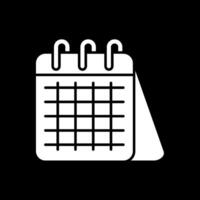 Calender Glyph Inverted Icon vector