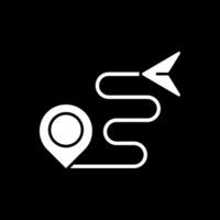 Route Glyph Inverted Icon vector