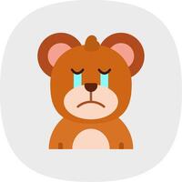 llorar plano curva icono vector