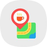 Coffee Flat Curve Icon vector