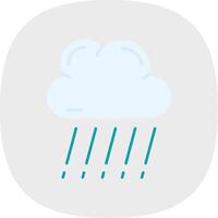 Rain Flat Curve Icon vector