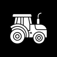 Tractor Glyph Inverted Icon vector